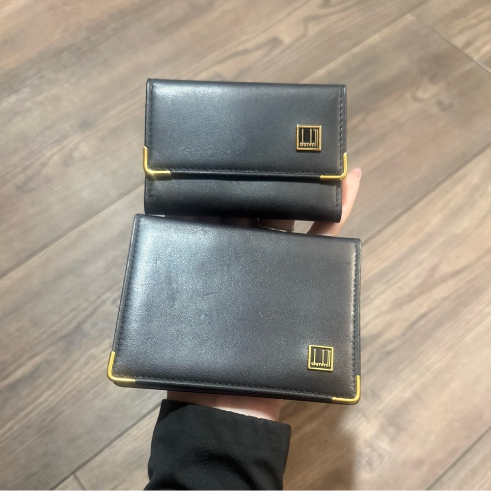 Vintage Dunhill Leather Card Holder & Key Holder Set Trim Made In Spain